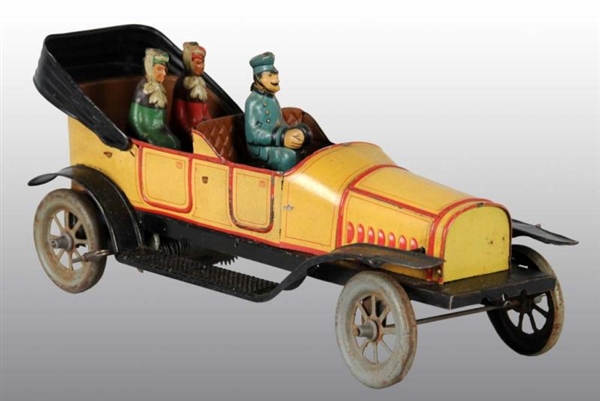 TIN FISHER AUTOMOBILE WIND-UP TOY.                