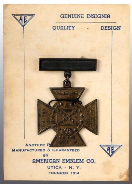 CONFEDERATE SOUTHERN CROSS ON CARD.               