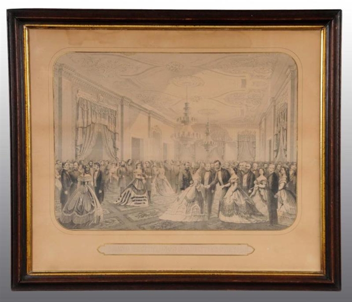 LINCOLN IN WHITE HOUSE LITHOGRAPH.                