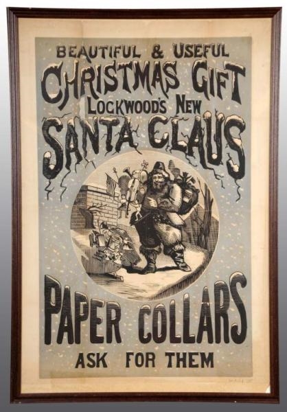PAPER COLLARS ADVERTISING POSTER WITH SANTA CLAUS 