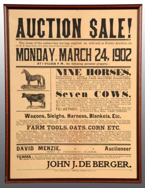 LOT OF 2: AUCTION SALE POSTERS.                   