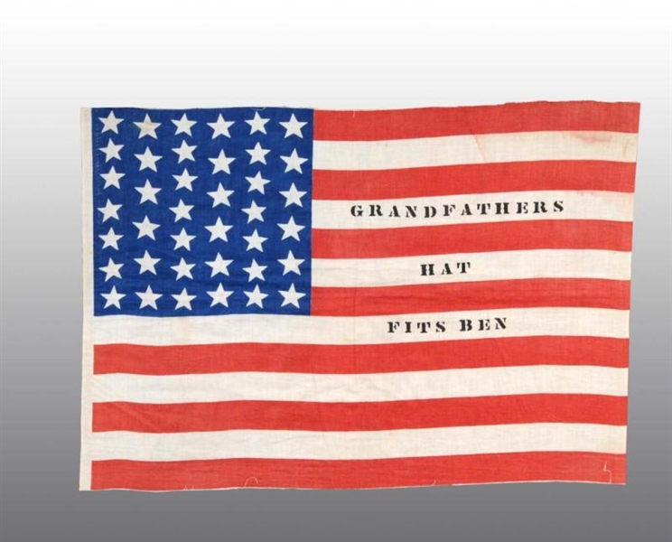 CLOTH 39-STAR U.S. HARRISON CAMPAIGN  FLAG.       