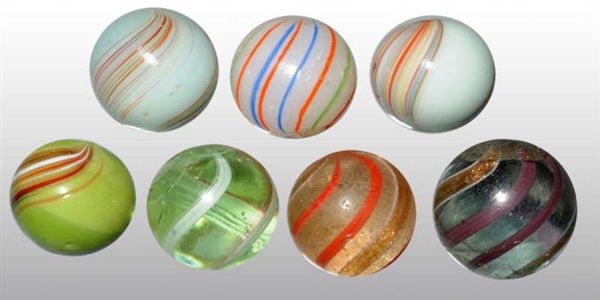 LOT OF 7: ASSORTED HANDMADE MARBLES.              