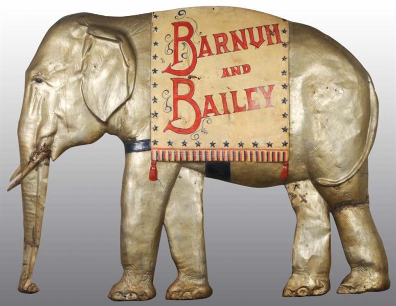 LARGE METAL BARNUM & BAILEY CIRCUS ELEPHANT.      