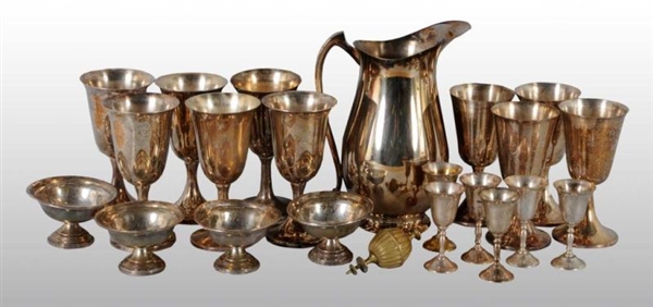 LARGE LOT OF SILVER-PLATED ITEMS.                 