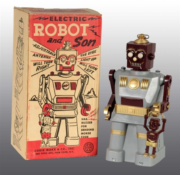 MARX ROBOT & SON BATTERY-OPERATED TOY.            
