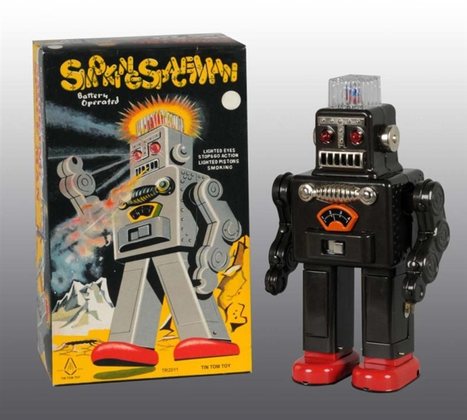 SMOKING SPACEMAN BATTERY-OPERATED ROBOT TOY.      