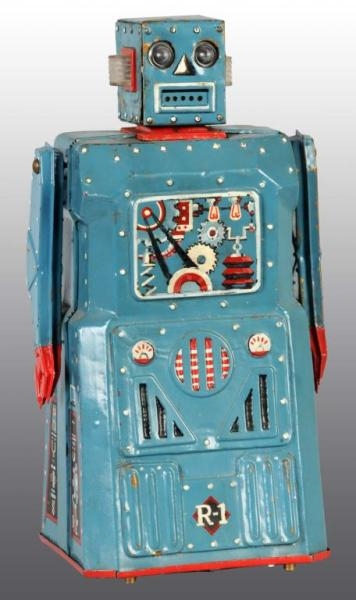 TIN R-1 PROTOTYPE ROBOT BATTERY-OPERATED TOY.     