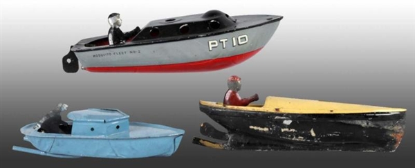 LOT OF 3: POP-POP BOATS WITH DRIVERS.             