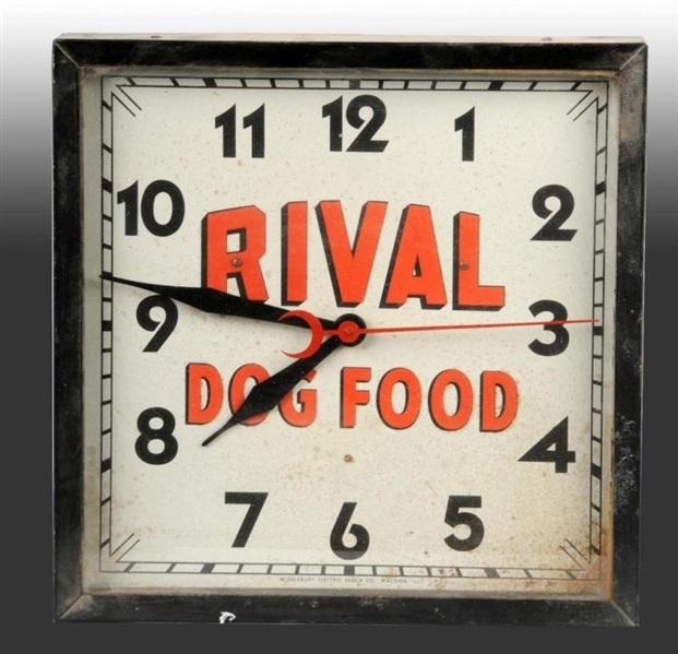 RIVAL DOG FOOD ELECTRIC CLOCK.                    