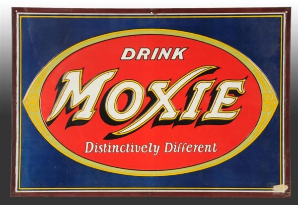EMBOSSED TIN MOXIE SIGN.                          