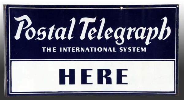 PORCELAIN POSTAL TELEGRAPH FLANGE SIGN.           