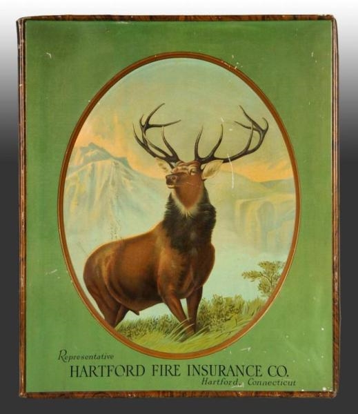TIN SELF-FRAMED HARTFORD FIRE INSURANCE SIGN.     