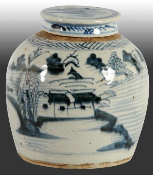CHINESE CANTON WARE EXPORT JAR WITH LID.          