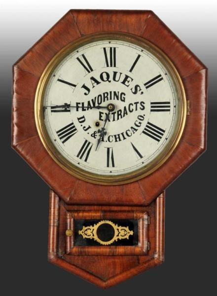 JAQUES FLAVORING EXTRACTS ADVERTISING WALL CLOCK. 