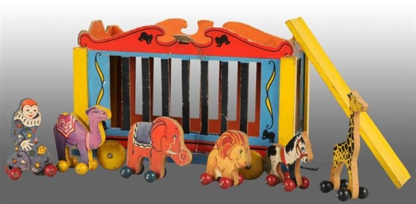 FISHER PRICE NO. 202 WOODSY CIRCUS WAGON TOY.     