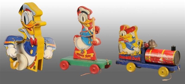 LOT OF 3: FISHER PRICE DISNEY DONALD DUCK TOYS.   