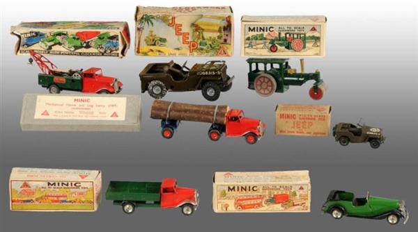 LOT OF 7: TRI-ANG MINIC VEHICLE TOYS.             