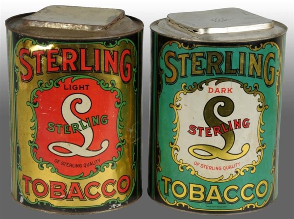 LOT OF 2: STERLING TOBACCO TINS.                  