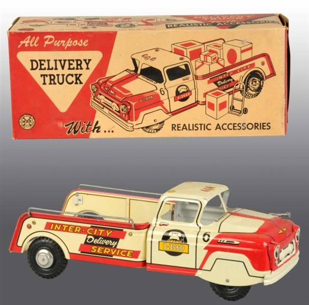 PRESSED STEEL MARX DELIVERY TRUCK TOY.            