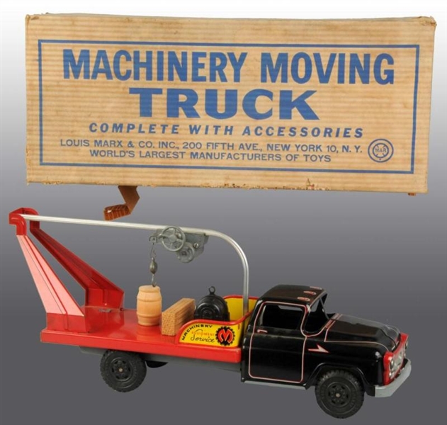PRESSED STEEL MARX MACHINERY MOVING TRUCK TOY.    