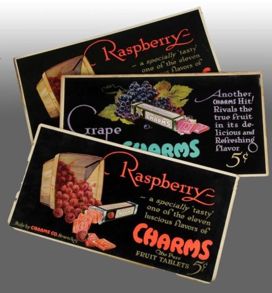 LOT OF 3: POSTERS FOR CHARMS FRUIT TABLETS.       