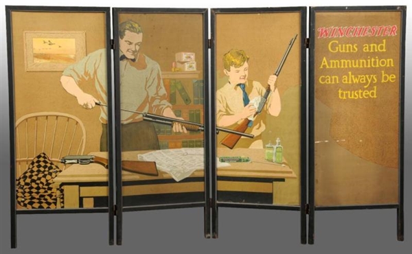 WINCHESTER AD SCREEN WITH 4 PANELS.               