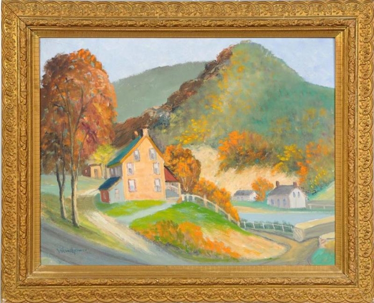 OIL ON BOARD PAINTING BY WEINSHEIMER.             