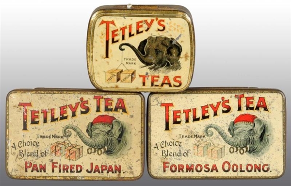 LOT OF 3: TETLEYS TEA ADVERTISING TINS.          