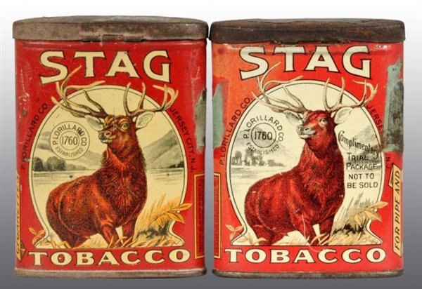 LOT OF 2: STAG TOBACCO TINS.                      