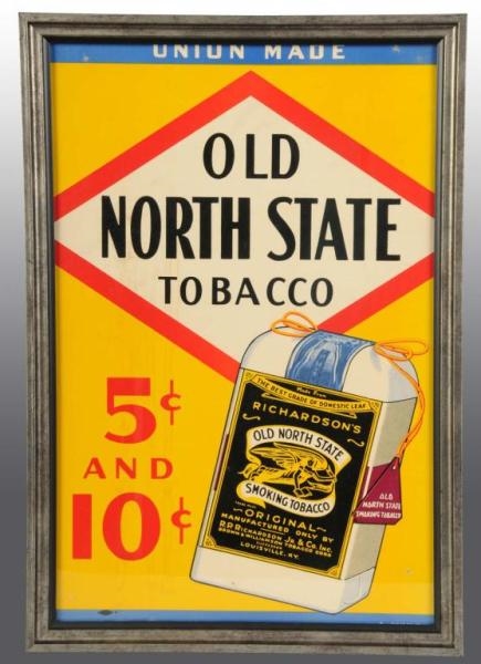 CARDBOARD NORTH STATE TOBACCO ADVERTISING SIGN.   