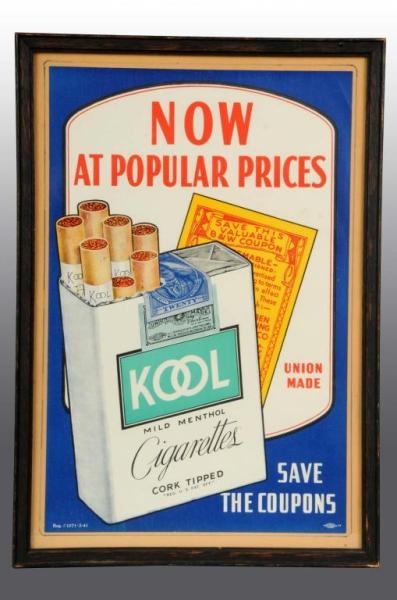 LOT OF 2: KOOL CIGARETTES ADVERTISING SIGNS.      