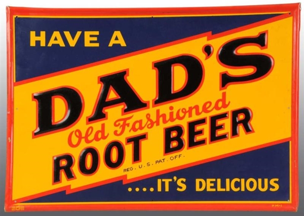 DADS ROOT BEER SIGN WITH ORIGINAL COVER PAPER.   