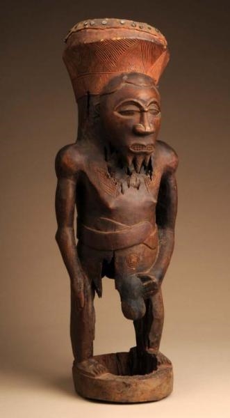 CENTRAL AFRICAN DRUM FIGURE.                      