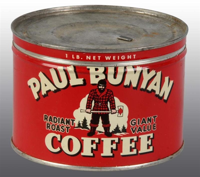 PAUL BUNYAN COFFEE TIN.                           
