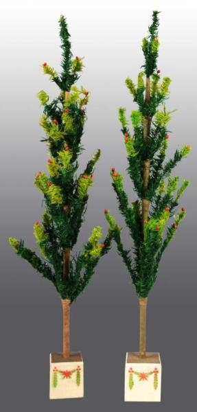 LOT OF 2: GERMAN CHRISTMAS FEATHER TREES.         