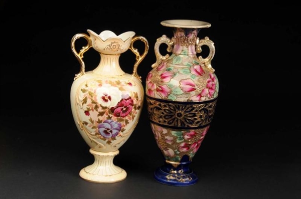 LOT OF 2: LARGE CHINA VASES OR URNS.              