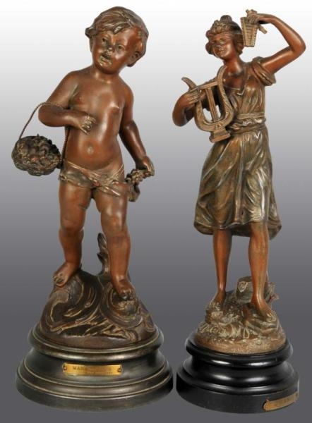 LOT OF 2: FRENCH BRONZE STATUES.                  