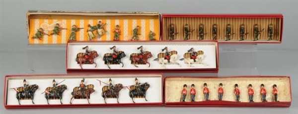 LOT OF BRITAINS & CRESCENT TOY SOLDIER SETS.      
