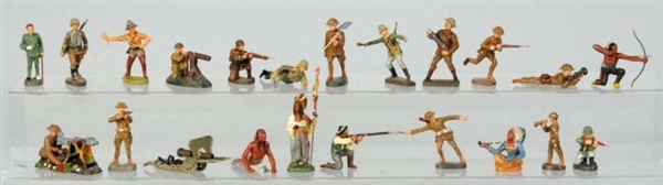 LOT OF GERMAN COMPOSITION TOY SOLDIERS.           