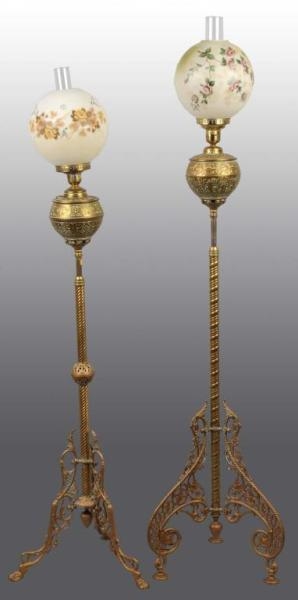 LOT OF 2: BRASS GONE WITH THE WIND PIANO LAMPS.   