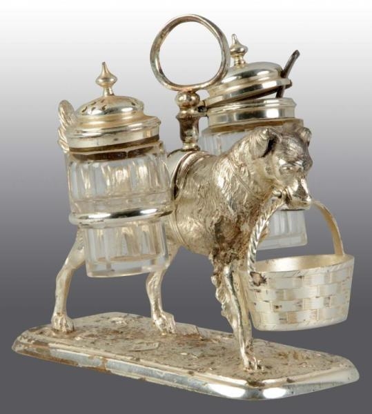SILVER PLATED CONDIMENT HOLDER.                   