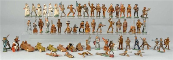 LOT OF DIMESTORE & BARCLAY TOY SOLDIERS & FIGURES 