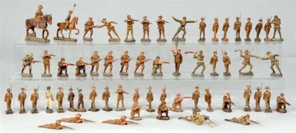 LOT OF ELASTOLIN/LINEIL TOY SOLDIERS.             