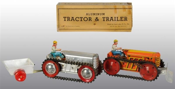 LOT OF 2: TIN MARX TRACTOR WIND-UP TOYS.          