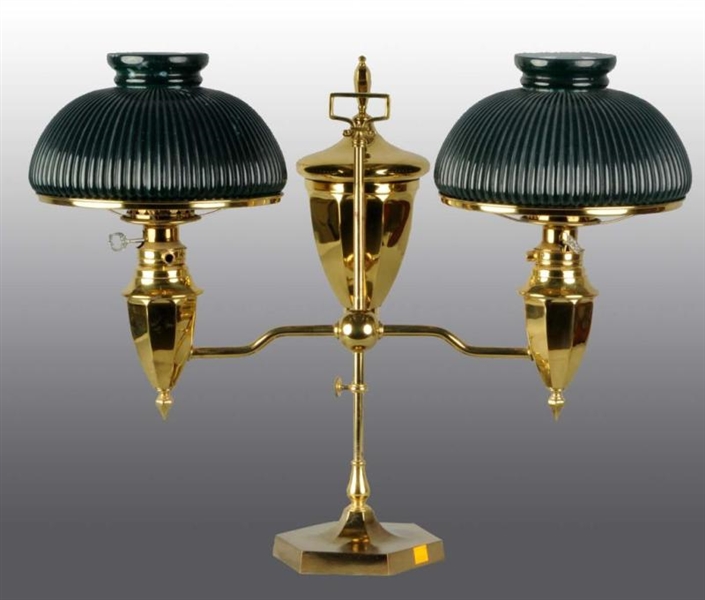 BRASS DOUBLE STUDENT LAMP.                        