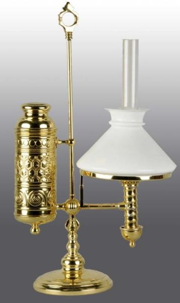 POLISHED BRASS STUDENT LAMP.                      