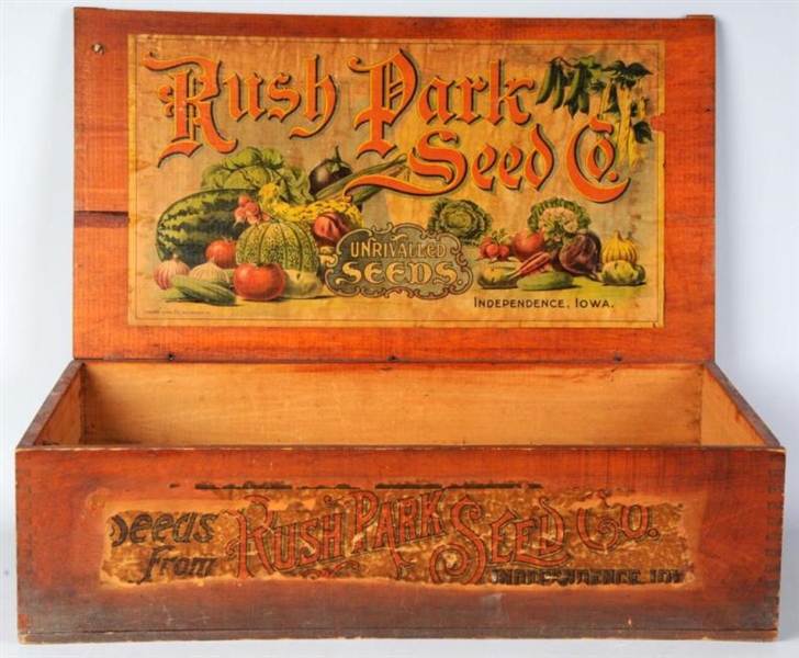 RUSH PARK SEED COMPANY SEED BOX.                  