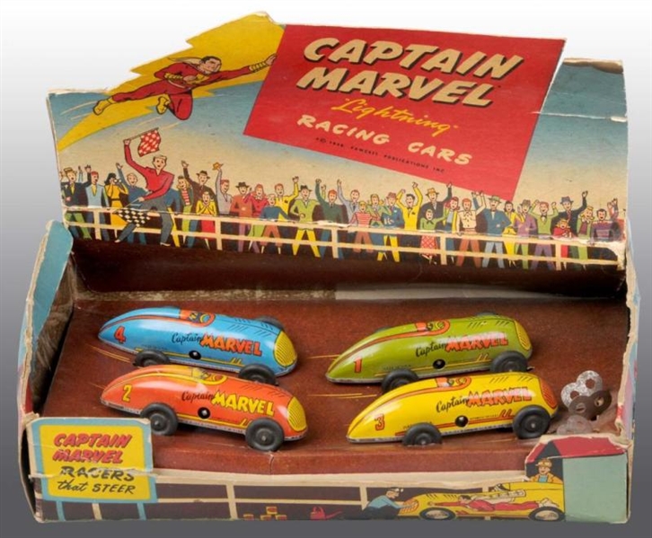 CAPTAIN MARVEL BOXED SET OF CARS.                 