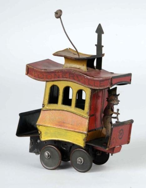 TIN TOONERVILLE TROLLEY WIND-UP TOY.              